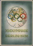 CP Jeux Olympiques - Poste - Allemagne, CP Couleur (N): Mappemonde, Jeux Olympiques De 1936 - Autres & Non Classés