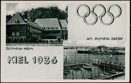 CP Jeux Olympiques - Poste - Allemagne, CP Noir (N): Kiel 1936, Olympia Hafen - Autres & Non Classés