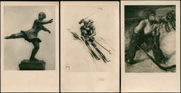 CP Jeux Olympiques - Poste - Allemagne, 3 CP Noir (N): Olympia-Kunstausstellung, Jeux Olympiques De 1936 - Autres & Non Classés