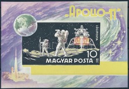 ** 1969 Apolló 11 Vágott Blokk Arany Színnyomat Nélkül Luxus, Nagyon Ritkán Előforduló Tévnyomat, Mindössze Néhány Példá - Other & Unclassified