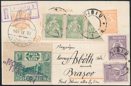 1924 Hohe Rinne Ajánlott Díjjegyes Levelezőlap, Zöld ívsarki Hotelbélyeggel, Felezett 10 Banissal, RR! - Other & Unclassified