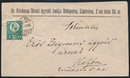 1874 Réznyomat 3kr Helyi Levélen "BUDAPEST LIPÓTVÁROS" - Otros & Sin Clasificación