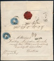 1866 Ajánlott Levél 1863/1864 2 X 10kr Bérmentesítéssel "MISKOLCZ" - "PEST" Kiállítási Célból Szétnyitva - Other & Unclassified