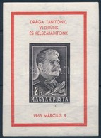 ** 1953 Sztálin Gyászblokk Vágott, Gépi Nyomású (50.000) - Sonstige & Ohne Zuordnung