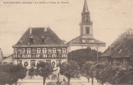 CPA - WINTZENHEIM - ALSACE - MAIRIE ET PLACE DU MARCHÉ - Wintzenheim