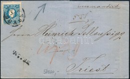 1862 15kr + 10kr Ajánlott Levélen Eszékről Triesztbe, "PEST 22.JAN." átmenő Vonalbélyegzéssel - Other & Unclassified