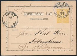 1871 2kr Díjjegyes Levelezőlap I. Típus, A Fej Felületén Foltok / 2kr PS-card Type I., Paint Spots On The Head "PEST / L - Autres & Non Classés