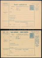~1910 2 Db 10f Használatlan Postai Szállítólevél, Fehér, 1 Magyar Nyelvű, 1 Kétnyelvű - Other & Unclassified