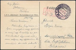 1916 Tábori Posta Levelezőlap "S.M.S. Habsburg" (a Hadihajó Saját Marinefeldpostamt Lapja) - Otros & Sin Clasificación