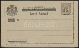 1919 Felülnyomott Díjjegyes Zárt Levelezőlap, Használatlan Bodor Szignóval (6.000) - Other & Unclassified