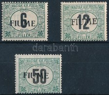 **, * Fiume 1918 3 Db Portó Bélyeg VI. Vízjellel (hátoldalon Flasch Pecséttel) Garancia Nélkül (108.000) - Autres & Non Classés