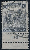 O 1924 Arató 500K, ívszélen Számmal és Kettős Fogazással - Other & Unclassified