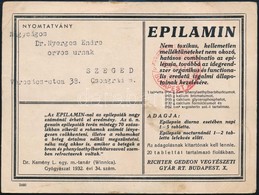 1937 Epilamin Reklámlevelezőlap Készpénzes Bérmentesítéssel - Otros & Sin Clasificación