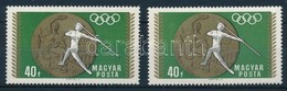 ** 1969 Olimpiai érmesek 40f, Eltolódott Fekete Színnyomat - Sonstige & Ohne Zuordnung