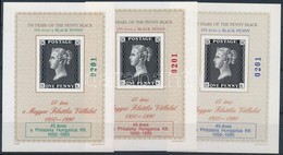 ** 1995/6 45 éves A Philatelia Hungarica Kft. 3 Db-os Emlékív Garnitúra Azonos Sorszámmal - Autres & Non Classés