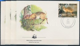 1985 WWF: Zebra-bóbitásantilop Sor Mi 881-884 4 Db FDC-n - Sonstige & Ohne Zuordnung