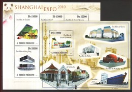 ** 2010 Shanghai EXPO Kiállítási Pavilonok Kisív Mi 4522-4527 + Blokk Mi 777 - Sonstige & Ohne Zuordnung