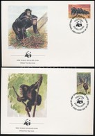 1983 WWF Csimpánzok Sor 4 FDC-n Mi 713-716 - Sonstige & Ohne Zuordnung