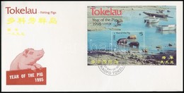 1995 A Disznó éve Blokk FDC-n Mi 4 - Other & Unclassified