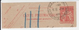 CARTE PNEUMATIQUE De PARIS - Oblitération De 1935 - 1,50 Franc - Fragment - Neumáticos