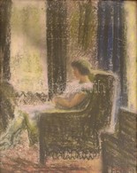 Bálint Rezső (1885-1945): Hölgy Fotelban. Pasztell, Papír, üvegezett Keretben, Hibás Keretben, 50×40 Cm - Otros & Sin Clasificación