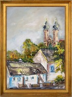 Erdős László (1921-1999): Tihany. Olaj, Farost. Jelzett. 72x48 Cm Keretben. - Autres & Non Classés