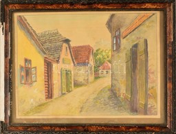 Heigl Jelzéssel: Aranykakas Utca (Tabán.) Akvarell (enyhén Foltos), Papír, üvegezett Keretben, 20×28 Cm - Sonstige & Ohne Zuordnung