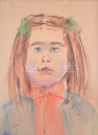 Mattoni Jelzéssel: Lány. Akvarell, Papír. 40x30 Cm üvegezett Keretben - Otros & Sin Clasificación