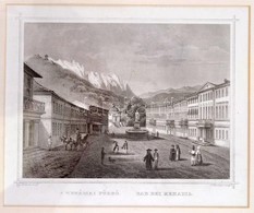 Cca 1850 Ludwig Rohbock (1820-1883) - G. Hess: Mehadia Fürdő. Acélmetszet, Jelzett, üvegezett Keretben / Mehadia Bath. S - Estampas & Grabados