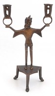 Jelzés Nélkül: Figurális Gyertyatartó. Bronz. 24 Cm - Otros & Sin Clasificación