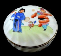 Herendi Porcelán Kis ékszerdobozka, Kézzel Festett, Jelzett, Hibátlan, D: 6,5 Cm - Other & Unclassified