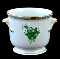 Herendi Apponyi Mintás Porcelán Kaspó, Kézzel Festett, Jelzett, Hibátlan, M: 13 Cm, D: 14 Cm - Sonstige & Ohne Zuordnung