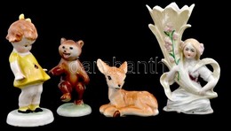 4 Db Porcelán Figura: Drasche, Egyéb. Kis Kopásokkal - Sonstige & Ohne Zuordnung