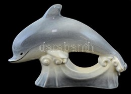 Porcelán Delfin, Kopott Jelzéssel, Máz Alatti Repedésekkel, H: 22 Cm - Sonstige & Ohne Zuordnung