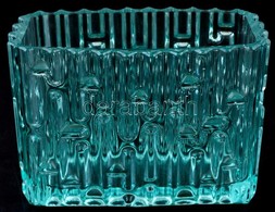Szögletes Váza. Formába öntött üveg. Hibátlan 16x12 Cm - Glass & Crystal
