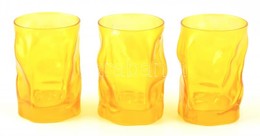 3 Db Sárga üvegpohár 11 Cm - Glas & Kristall