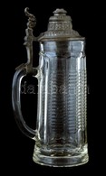 Ón Fedeles üveg Korsó, Kopásnyomokkal, Kis Csorbával, M: 25,5 Cm - Glas & Kristall
