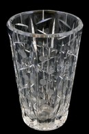 Metszett üveg Váza, Karcolásokkal, Apró Csorbákkal, M: 15,5 Cm - Vidrio & Cristal