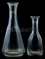 Két Likőrős üveg, Dugó Nélkül, Egyik Szakított. 22, 17 Cm - Glas & Kristall