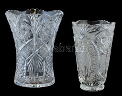 2 Db Kristály Váza. Hibátlanok M: 18 Cm, 16 Cm - Glass & Crystal