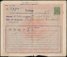 1919 Deutschösterreich értékpapír átvételi Elismervény Okmánybélyeggel és Pecséttel - Sin Clasificación
