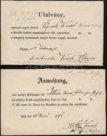 1871 3 Db Utalvány Kalapos Legény Betegségi Segélyéről - Unclassified