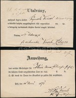 1871 3 Db Utalvány Kalapos Legény Betegségi Segélyéről - Sin Clasificación