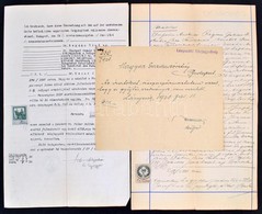 1877-1928 3 Db Budapesti és Lánycsóki Közjegyzői Okiratok, 1 K-ás, Valamint 50 Kr-os Okmánybélyeggel - Unclassified