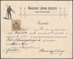 1904 Raveczky János özvegye Kéményseprőmester Kitöltött Számlája, 2f Okmánybélyeggel - Unclassified