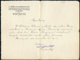 1916 Igazolvány, Rottmann Elemér A Mária Kongregáció Vöröskereszt Kisegítő Hadikórház Vezető Sebész Főorvosának Kiállítv - Sin Clasificación