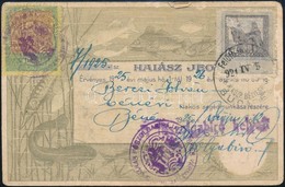 1925 Halászjegy Inflációs Okmánybélyeg Kiegészítéssel - Ohne Zuordnung