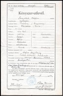 1939 M. Kir. állami Rendőrság Rozsnyói Kapitánysága által Lengyel Csillagász Számára Kiállított Kényszer útlevél - Ohne Zuordnung