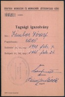 1946-1947 Grafikai Munkások és Munkásnők Jótékonysági Köre Tagsági Igazolványa, Jámbor József Géza (1908-?) Kémigráfus,  - Non Classés