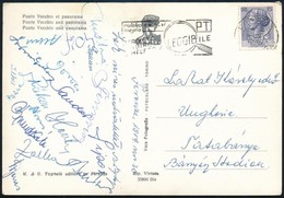 1959 Magyar Fociválogatott Tagjainak Aláírása Képeslapon (olasz-magyar Meccs 1-1) - Sonstige & Ohne Zuordnung